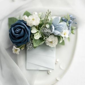 Ling’s Moments Dusty Blue Pocket Boutonniere